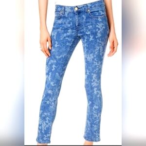 Michael Kors Izzy Printed Skinny Hip Jeans Indigo blue Low Rise Size 0